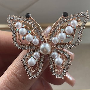 Beautiful brooch for women, butterfly brooch, Pearl deer brooch, Crystal cubic zirconia brooch