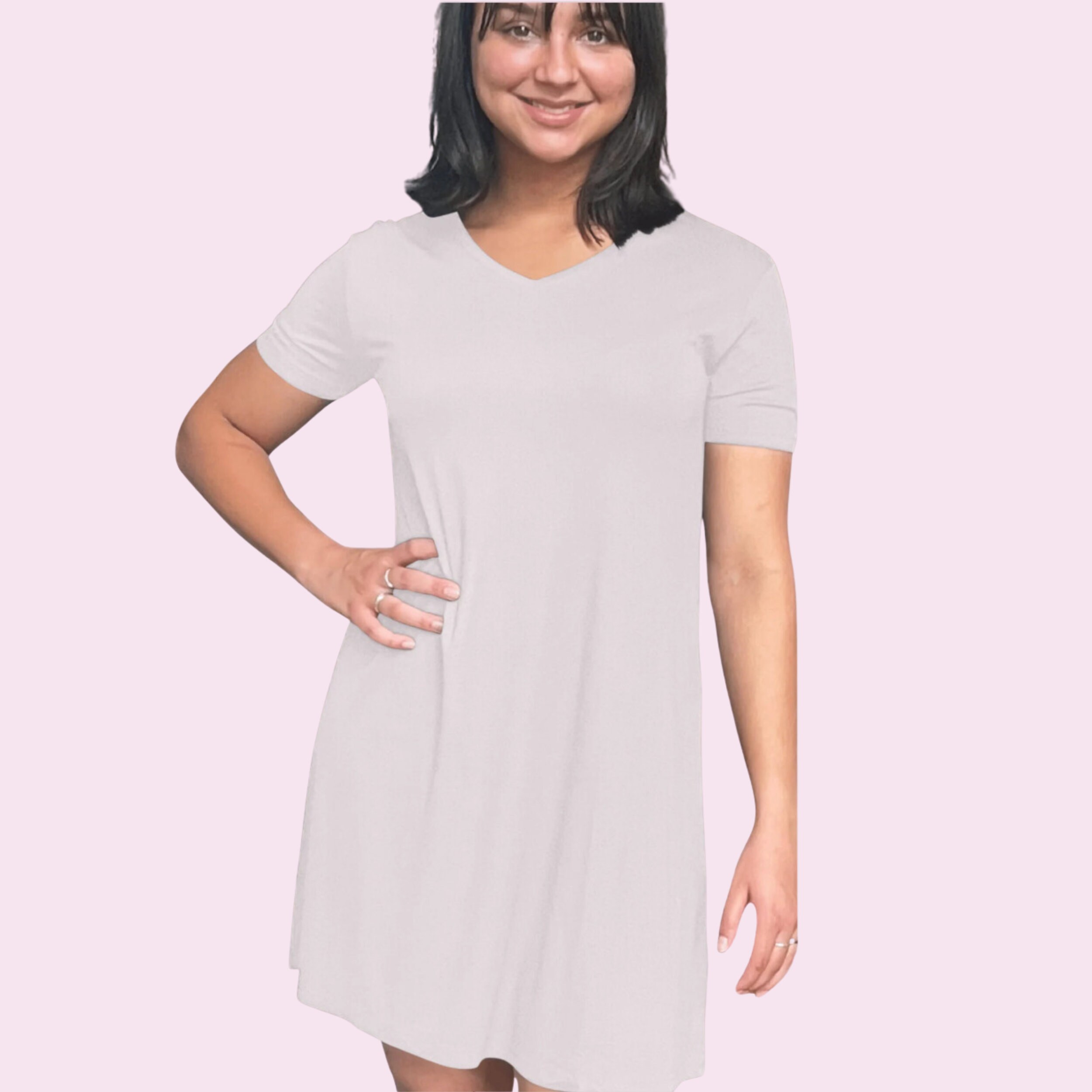 Menopause Nightgown Lilac Nightshirt for Night Sweats Sleepwear for