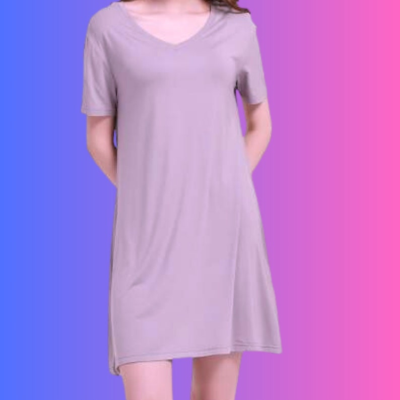 Menopause Nightgown Lilac Nightshirt for Night Sweats Sleepwear for