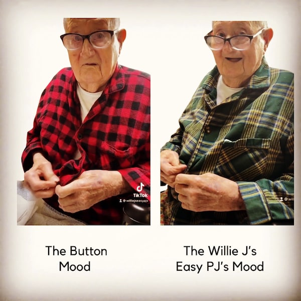 Gift for Elderly Man Adaptive Velcro Flannel Pajamas for Men Men’s Green Flannel Pajamas Parkinsons Gift for Men Easy Open Pjs with Fly