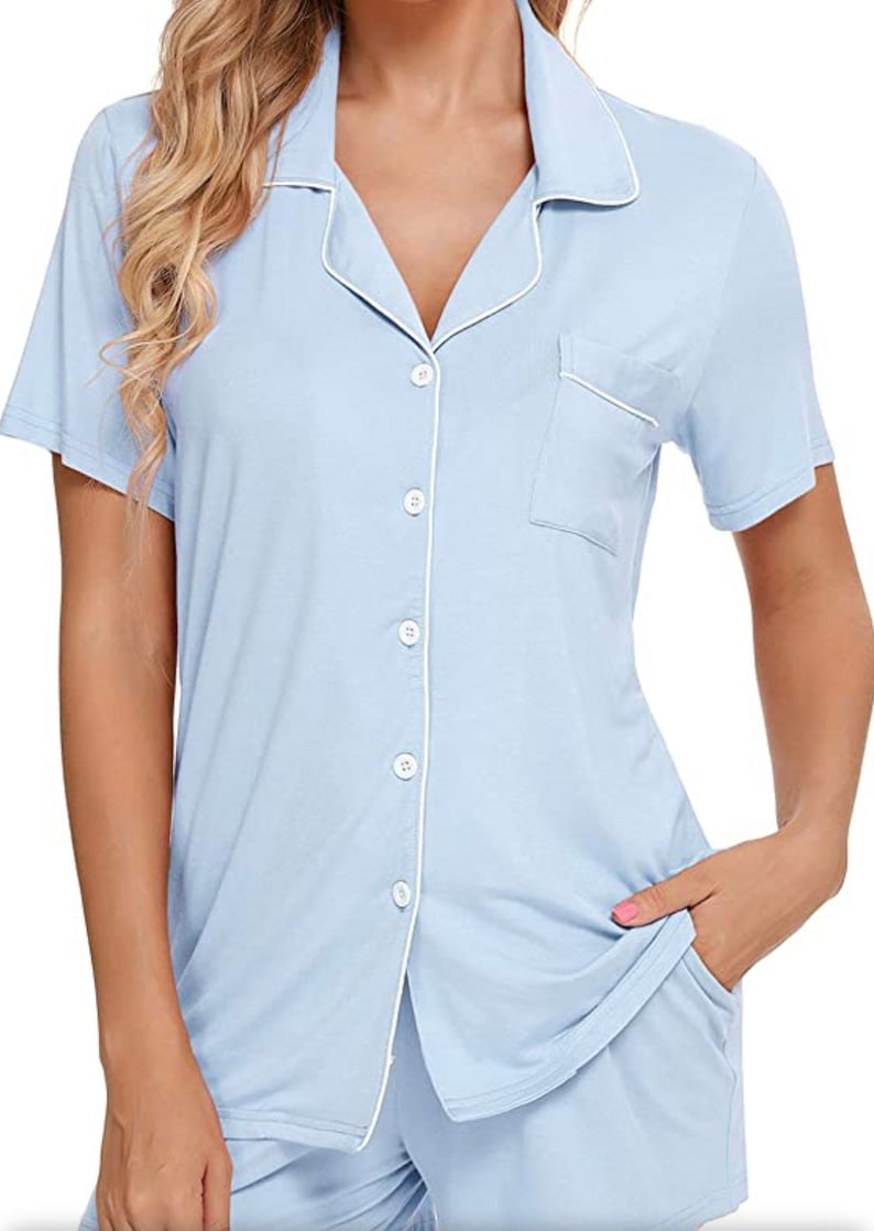 Bamboo Pajamas for Women PJ Short Set Bamboo Pjs for Bridal Party Short