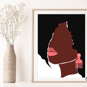 Schwarze Wandkunst, Sofortiger Download, Afroamerikanische Kunst, Schwarze Frau Wandkunst, Boho Wandkunst, Minimalistische Wandkunst, moderne Wandkunst, Kunst dekor