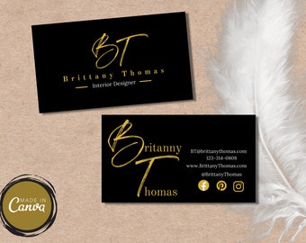 Business Card Template | Editable Minimalist Business Cards | Modern Chic Business Card | Printable Business | Marketing MaterialsCards |