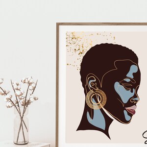 Schwarze Wandkunst, Afroamerikanische Kunst, Schwarze Frau Wandkunst, Boho Wandkunst, Minimalistische Wandkunst, Sofortiger Download, Moderne Wandkunst, Art Decor
