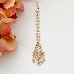 American Diamond Gold Tikka Silver Maang Tikka Bollywood Jewelry Jhoomer Bridal Tikka Pakistani Punjabi Jewelry Wedding Tikka Gift for Her