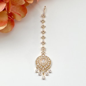 American Diamond Gold Tikka Silver Maang Tikka Bollywood Jewelry Jhoomer Bridal Tikka Pakistani Punjabi Jewelry Wedding Tikka Gift for Her