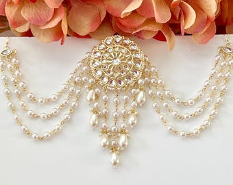 Kundan Hair Pin Juda Pin Wedding Bun Pin Classical Dance Hair Jewelry Indian Hair Clip South Indian Dance Jewelry Kundan Hair Accessories