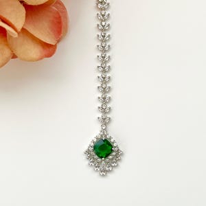American Diamond Silver Maang Tikka Bollywood Jewelry Maang Tikka Jhoomer Bridal Tikka Pakistani Punjabi Jewelry Small Tikka Dainty Tikka
