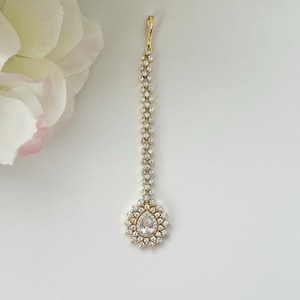 American Diamond Gold Silver Maang Tikka Kids Tikka Bollywood Jewelry Girls Maang Tikka Jhoomer Bridal Tikka Pakistani Punjabi Jewelry