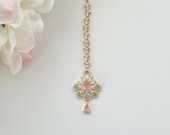 Maag Tikka Bijoux Front argenté Ambre Maang Tikka ( bijoux de tête