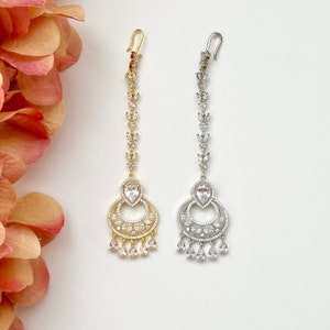 American Diamond Gold Maang Tikka Cubic Zirconia Tikka Bollywood Jewelry Maang Tikka Jhoomer Bridal Tikka Punjabi Jewelry Girls Tikka