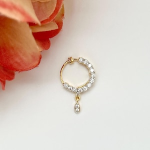 Diamant indische Nase Ring Clip auf Nath Braut Hochzeit Nasenring indischer Schmuck Diamant Nase Hoop indische Perle Nath