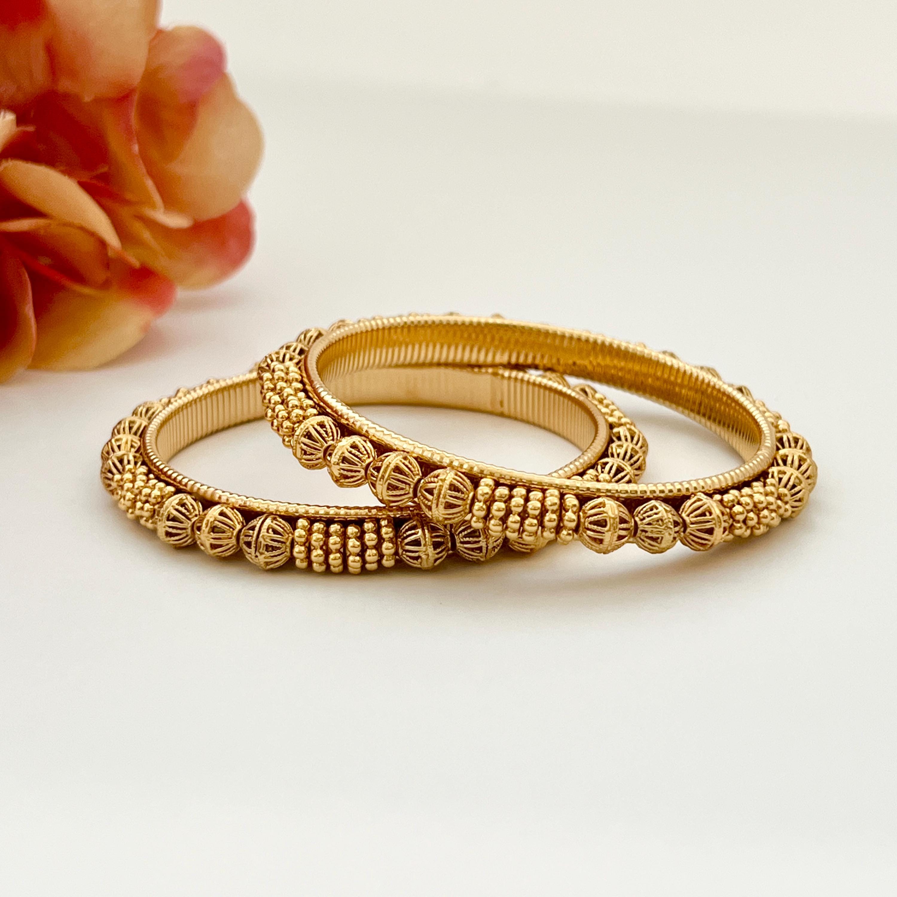 Gold Bangles Temple Jewelry Bridal Wedding Jewelry South Asian