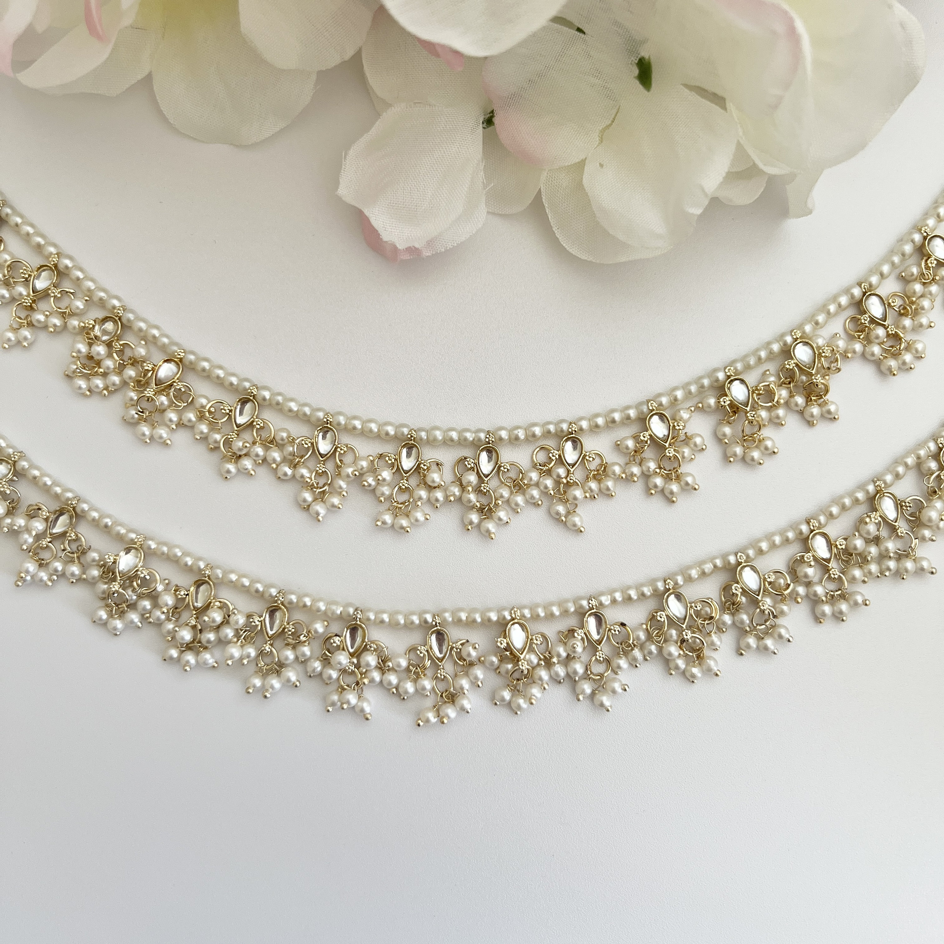Gold Kundan Moti Pearl Anklet Payal Temple Anklet Payal Jhanjran
