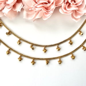 Traditional Gold Ghungroo Anklet Payal Simple Gold Temple Anklet Payal Jhanjran Panjeb Boho Anklets Indian Jewelry Ethnic Jewelry Anklets