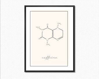 poster sulla molecola della caffeina / stampa digitale