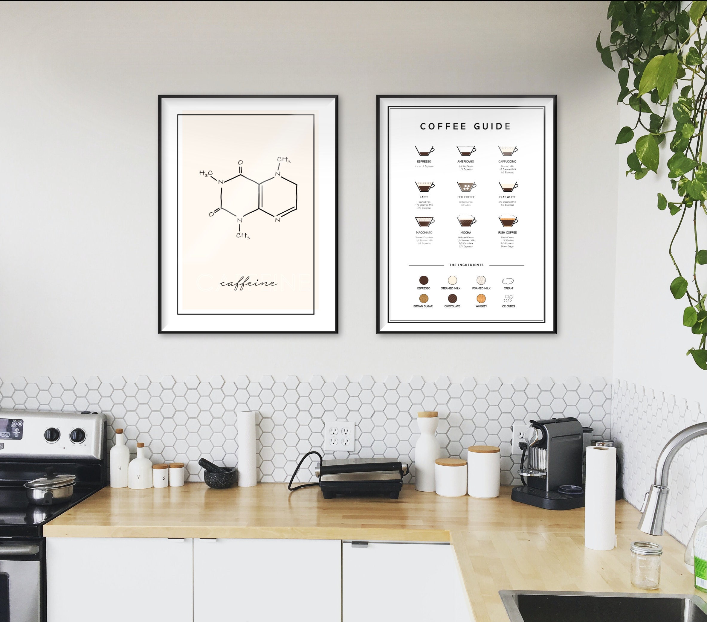 Caffeine Molecule Poster / Digital Print - Etsy
