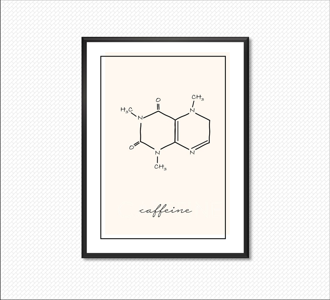 Caffeine Molecule Poster / Digital Print - Etsy