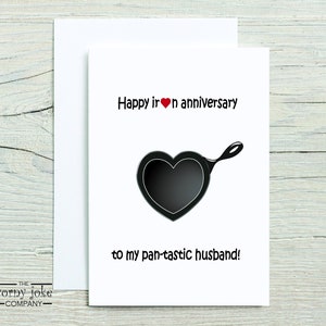 Tarjeta del sexto aniversario para el esposo, tarjeta de aniversario de Iron, regalo del sexto aniversario para el esposo, regalo divertido para él con un lindo chiste de Iron Pun