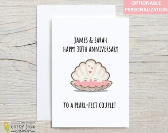 Funny 30th Wedding Anniversary Card Unique Design Happy Pearl Anniversary 30 Years Down Forever To Go #1738 - View #11