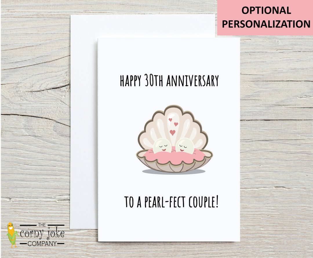 30th Anniversary Card, Pearl Anniversary Card for a Couple or Parents