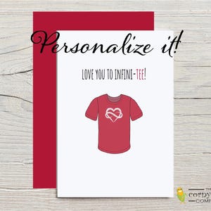 Liefdeskaart voor je man, vrouw, vriend, vriendin, gepersonaliseerde nerdy T-shirt woordspeling, Valentijnscadeau voor hem of haar