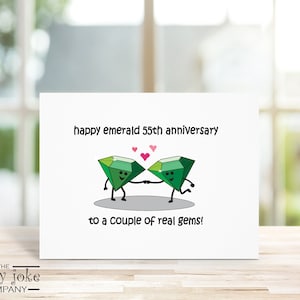 55th Anniversary Card, Emerald Anniversary Gift for a Couple, Parents