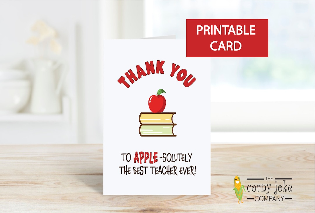 Best Teacher Printable Card, Teacher Thank You Card, Teacher ...