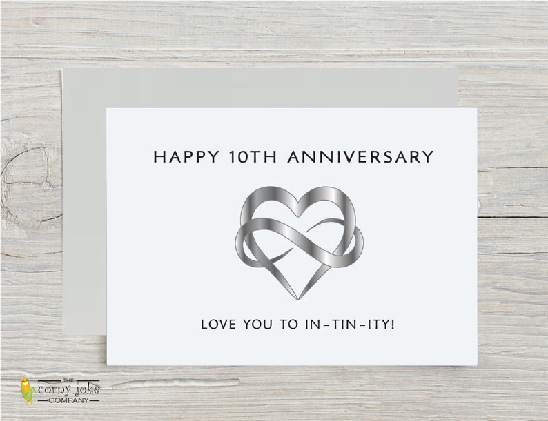 Tin 10th Anniversary Card, Funny 10 Year Personalized Gift for Husband ...
