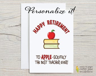 Teacher Retirement Card, Personalized Retired Teaching Appreciation Gift