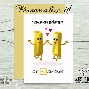 50th Anniversary Card for a Couple, Golden Anniversary Card, 50 Year Anniversary Gift for Parents, Mum and Dad, optional personalization