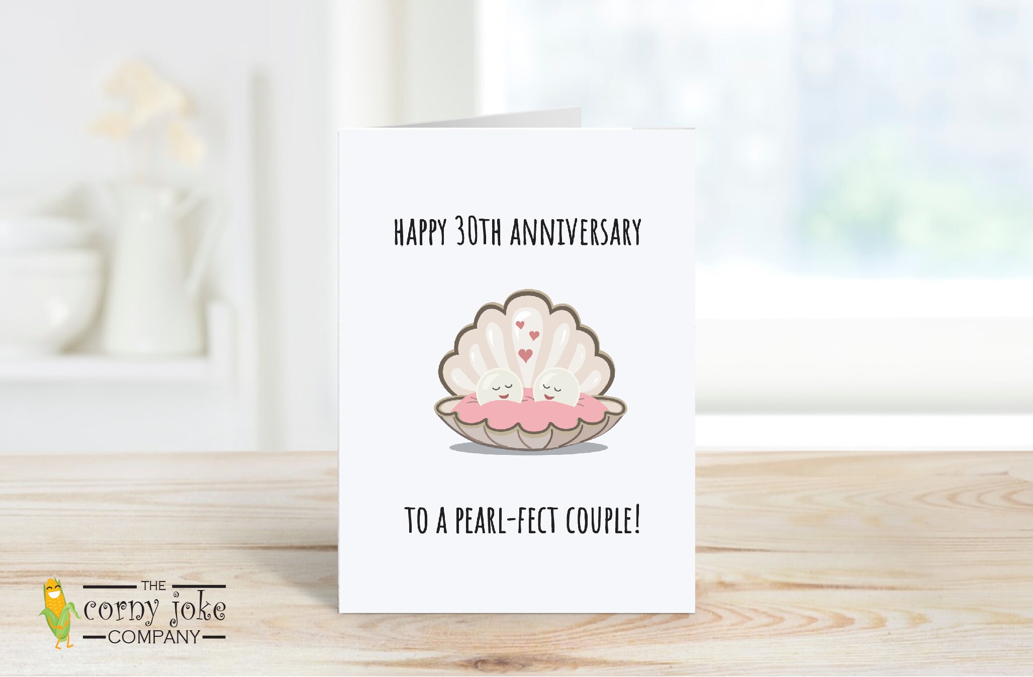 30th Anniversary Card, Personalized 30 Year Pearl Wedding Gift for