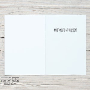 Funny Get Well Soon Card for Knee Replacement - Perfect for Knee Surgery Recovery With a Corny Knee Pun, from the Corny Joke Company with Inside Knee'd you to get well soon!
