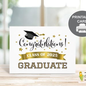 Carte imprimable Graduation 2025, cadeau de la promotion 2025 pour un diplômé d'un lycée, d'un collège ou d'une faculté de droit Félicitations PDF téléchargeable
