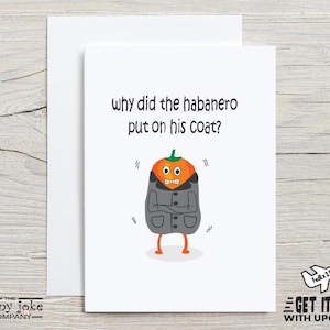Gewoon omdat kaart met schattige Habanero-grap, hilarische kaart met flauwe grap, grappig gewoon omdat-kaart, kaart met leuke woordspeling