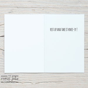 Funny Get Well Soon Card for Knee Replacement - Perfect for Knee Surgery Recovery With a Corny Knee Pun, from the Corny Joke Company with Inside Message Rest Up and Take it Knee-sy