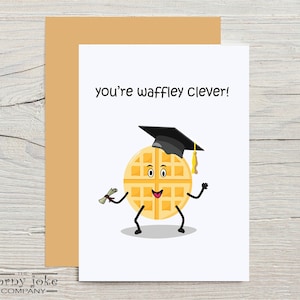 Cartão de formatura da escola de culinária, cartão de chef, cartão de formatura da CIA, cartão de chef confeiteiro, cartão de formatura engraçado com trocadilho de waffle
