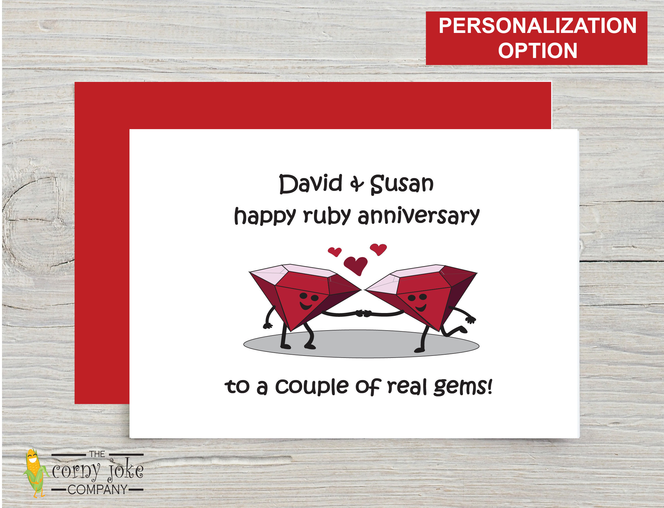 40th Anniversary Card, Ruby Anniversary Card for a Couple, Pun 40