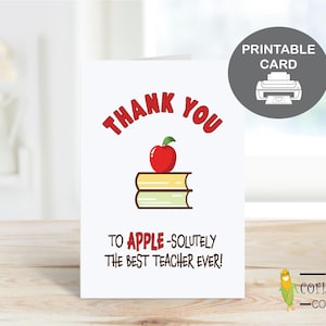 Meilleure carte imprimable pour enseignant, carte de remerciement pour enseignant, cadeau de remerciement pour enseignant avec jeu de mots amusant, cadeau de départ à la retraite pour enseignant téléchargeable au format PDF