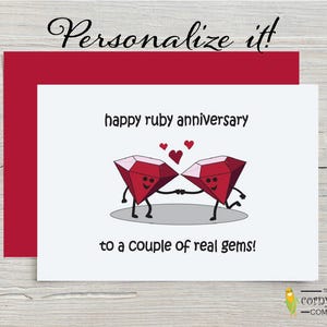 Biglietto di auguri per il 40° anniversario, biglietto di auguri per l'anniversario di rubino per una coppia, biglietto di auguri per il 40° anniversario con gioco di parole, regalo per genitori, amici, regalo per mamma e papà