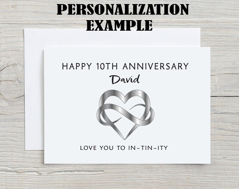Tin 10th Anniversary Card, Funny 10 Year Personalized Gift for Husband ...