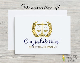 Law School Graduation Card, Congratulations, New Lawyer, Court Reporter Gift