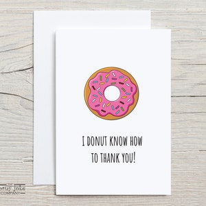 Lustige Dankeskarte mit Donut-Wortspiel, Dankeschön-Geschenk für Freund, Karte für den besten Freund, Nur weil Karte, BFF Karte, Food-Witz, Donut-Kunst