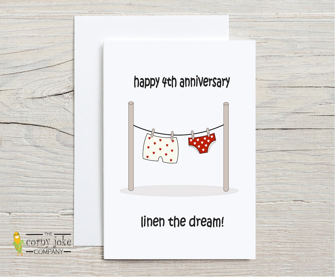 Funny Banana 4th Anniversary Card: Fruit Anniversary