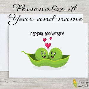 Tarjeta de aniversario con juego de palabras, divertido regalo de aniversario personalizado para pareja, esposo, él, esposa, ella, 1.º, 5.º, 10.º, 56.º, 57.º, 58.º, 59.º