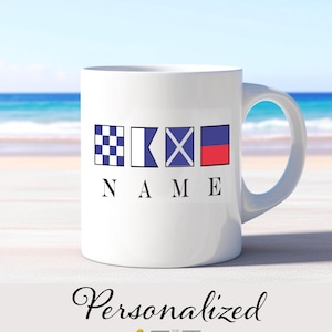 Boating Gift, Sailing Mug with Personalized Name for Dad, Friend, Father, Mum, Husband, Wife, Seaman, Navy Officer Unique Coffee Mug Gift