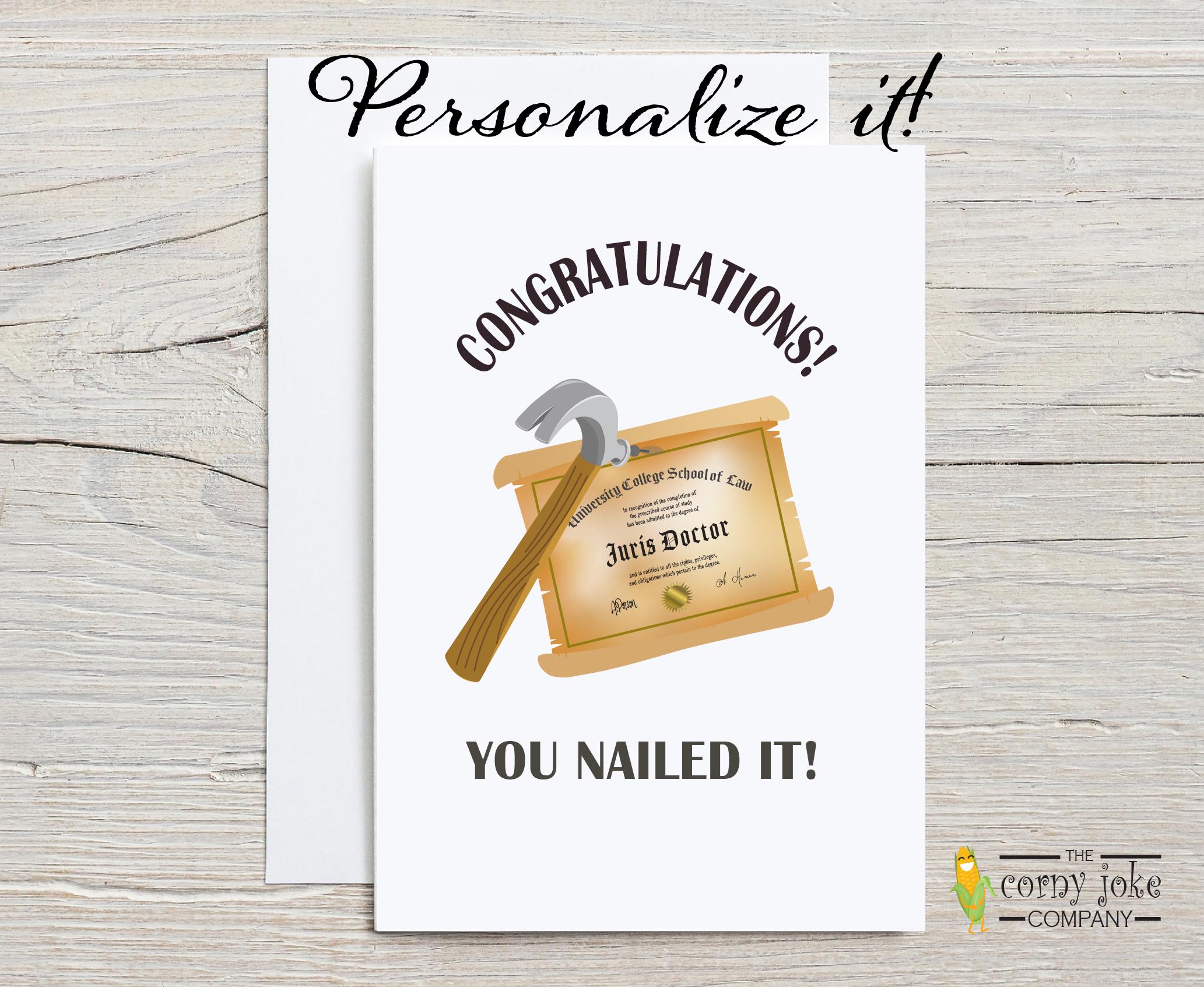 Funny Graduation Card for Law School Graduate, Graduate