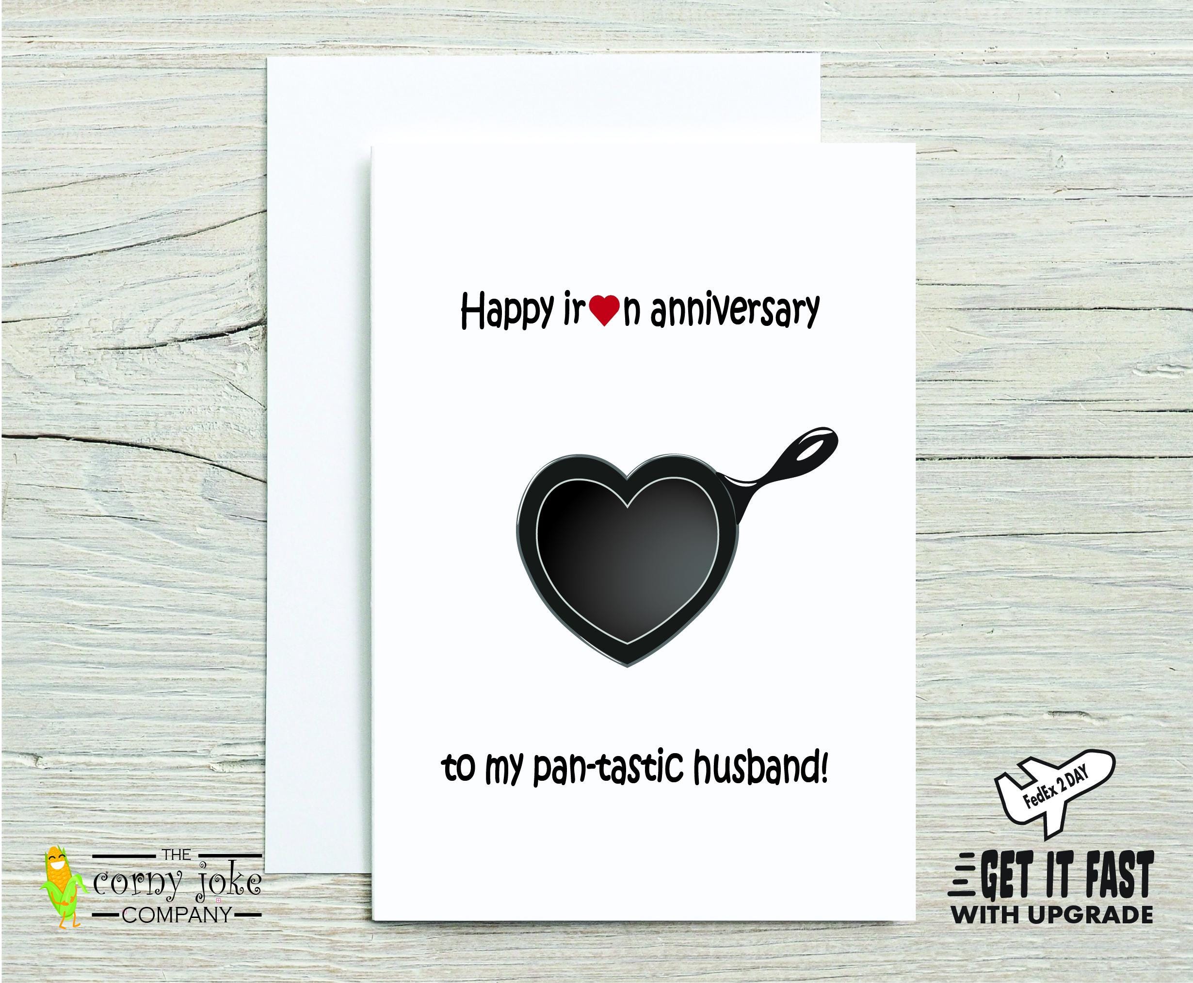 Iron 6th Anniversary Card for Husband, Funny Pun 6 Year Gift for