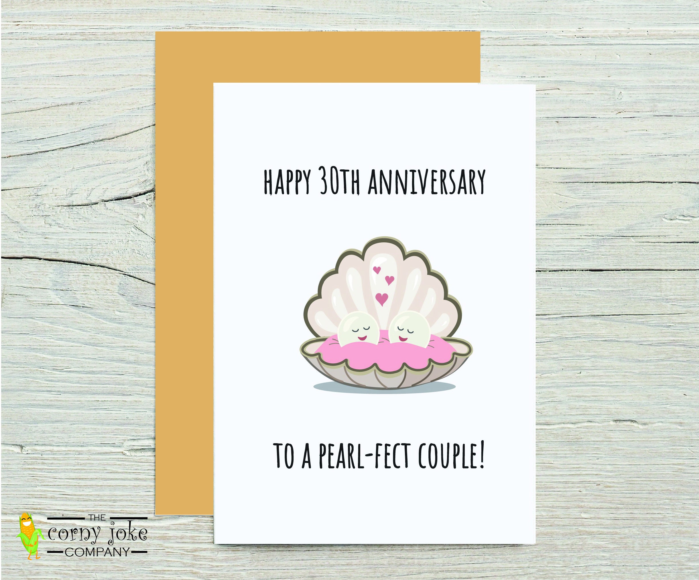 30th Anniversary Card, Personalized 30 Year Pearl Wedding Gift for