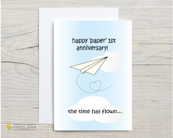 1st Anniversary Card, Paper Anniversary Card for Husband, For Wife, For Couple, 1 Year Anniversary Gift for Him or Her or a Couple